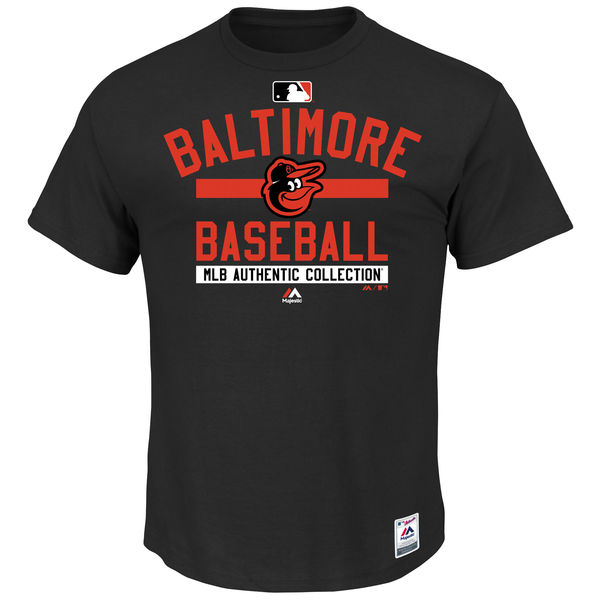MLB Men Baltimore Orioles Majestic Big  Tall Authentic Collection Team Property TShirt Black->mlb t-shirts->Sports Accessory